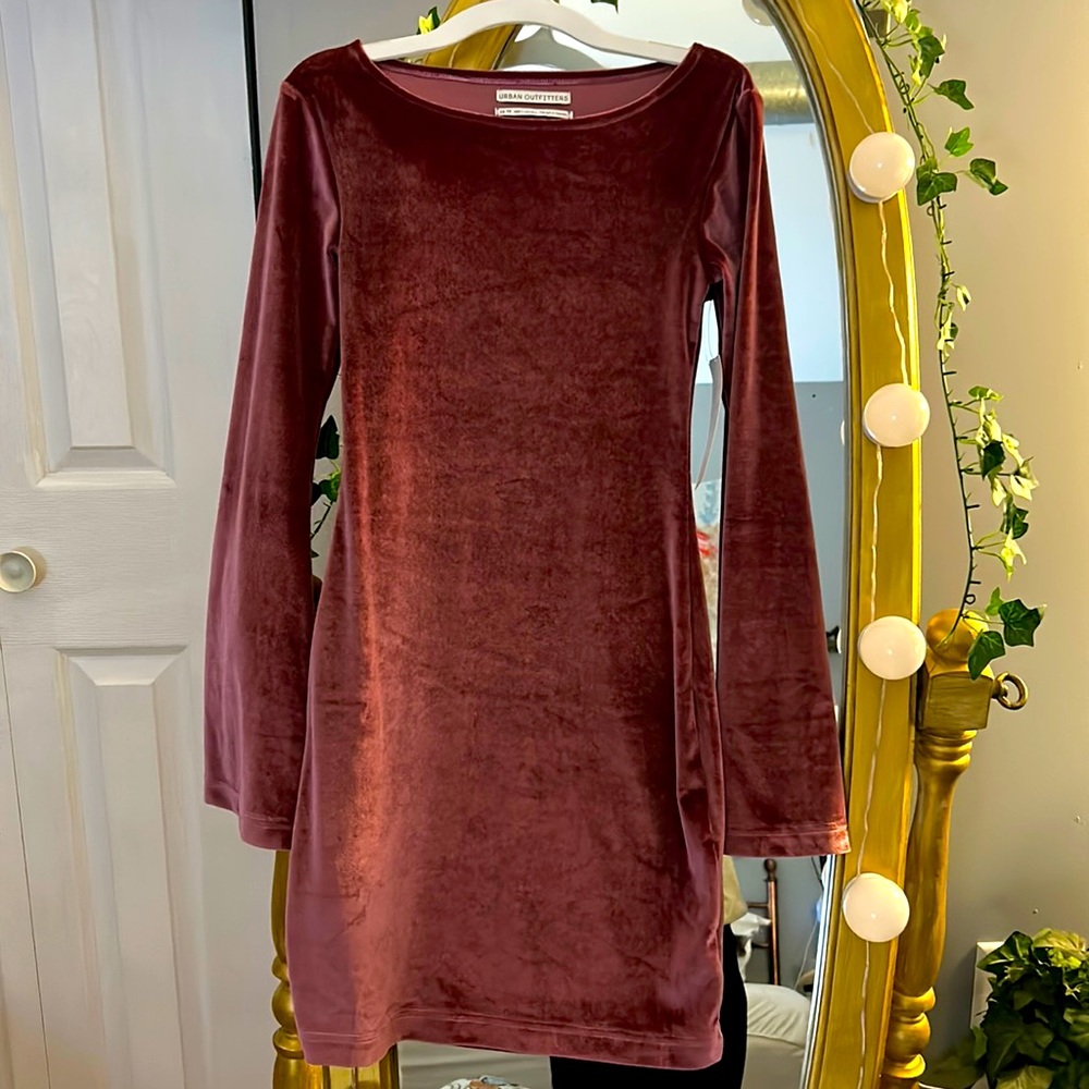 Urban Outfitters Velvet Pink Retro Dress